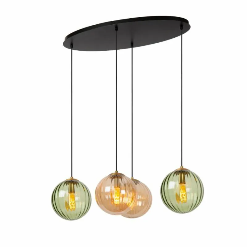 Luminaires Lucide Suspension Lucide MONSARAZ Noir, 4 lumières