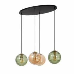 Luminaires Lucide Suspension Lucide MONSARAZ Noir, 4 lumières