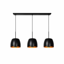 Luminaires Rustiques-Luminaires Lucide Suspension Lucide NOLAN Noir, 3 lumières