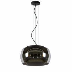 Suspension Verre Fumé-Luminaires Lucide Suspension Lucide OLIVIA Noir, 3 lumières