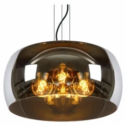Suspension Verre Fumé-Luminaires Lucide Suspension Lucide OLIVIA Noir, 3 lumières