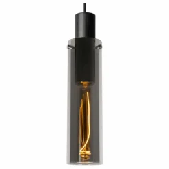 Suspension Verre Fumé-Luminaires Lucide Suspension Lucide ORLANDO Gris, Rouille, 1 lumière