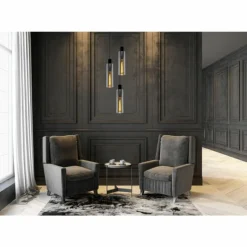 Suspension Verre Fumé-Luminaires Lucide Suspension Lucide ORLANDO Gris, Rouille, 3 lumières