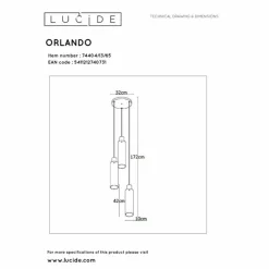 Suspension Verre Fumé-Luminaires Lucide Suspension Lucide ORLANDO Gris, Rouille, 3 lumières
