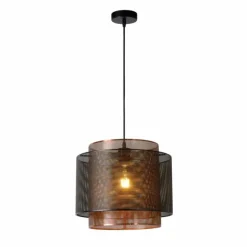 Luminaires Rustiques-Luminaires Lucide Suspension Lucide ORRIN Noir, 1 lumière