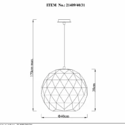Lampes À Boules-Luminaires Lucide Suspension Lucide OTONA Blanc, 1 lumière