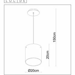 Luminaires Scandinaves-Luminaires Lucide Suspension Lucide OWINO LED Gris, 1 lumière
