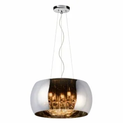 Suspension Verre Fumé-Luminaires Lucide Suspension Lucide PEARL Chrome, 5 lumières