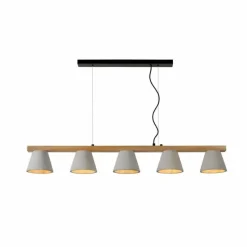 Luminaires Scandinaves-Luminaires Lucide Suspension Lucide POSSIO Gris, 5 lumières