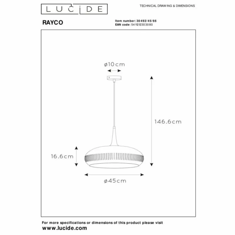 Lampes Vintages & Rétros-Luminaires Lucide Suspension Lucide RAYCO Rose, 1 lumière