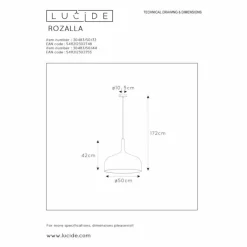 Luminaires Lucide Suspension Lucide ROZALLA Jaune, 1 lumière* Suspensions