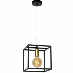 Luminaires Rustiques-Luminaires Lucide Suspension Lucide RUBEN Noir, 1 lumière