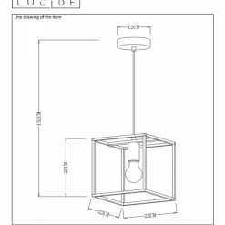 Luminaires Rustiques-Luminaires Lucide Suspension Lucide RUBEN Noir, 1 lumière