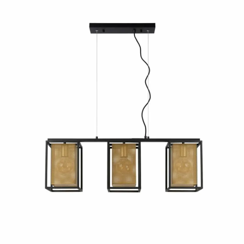 Lampes Dorées-Luminaires Lucide Suspension Lucide SANSA Noir, 3 lumières