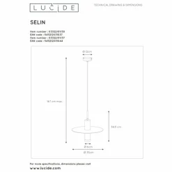 Luminaires Rustiques-Luminaires Lucide Suspension Lucide SELIN Noir, 1 lumière