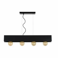 Luminaires Rustiques-Luminaires Lucide Suspension Lucide SURTUS Noir, 4 lumières
