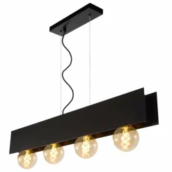 Luminaires Rustiques-Luminaires Lucide Suspension Lucide SURTUS Noir, 4 lumières