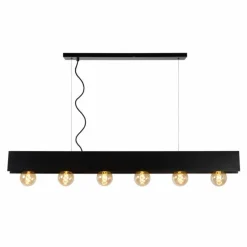 Luminaires Rustiques-Luminaires Lucide Suspension Lucide SURTUS Noir, 6 lumières