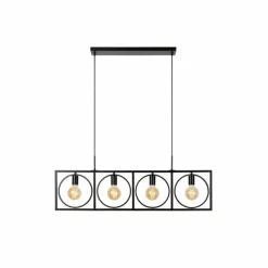 Luminaires Lucide Suspension Lucide SUUS Noir, 4 lumières* Suspensions
