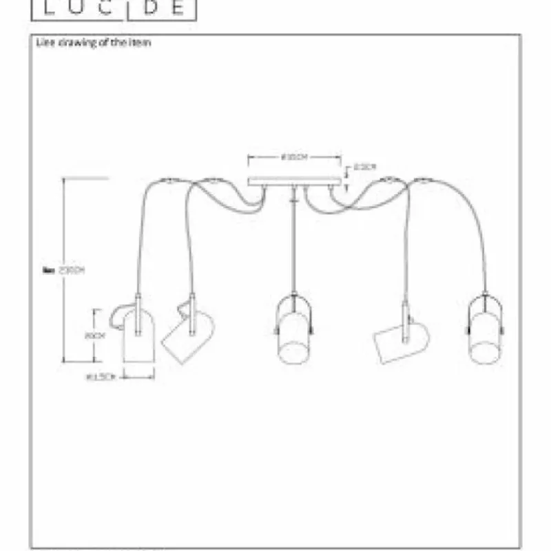 Luminaires Lucide Suspension Lucide SWAPP Noir, 5 lumières* Suspensions
