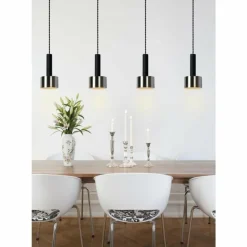 Luminaires Scandinaves-Luminaires Lucide Suspension Lucide TEUN Noir, 4 lumières
