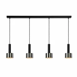 Luminaires Scandinaves-Luminaires Lucide Suspension Lucide TEUN Noir, 4 lumières