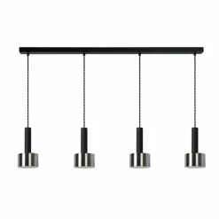 Luminaires Scandinaves-Luminaires Lucide Suspension Lucide TEUN Noir, 4 lumières