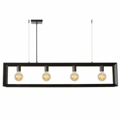Lampes Industrielles-Luminaires Lucide Suspension Lucide THOR Gris, 4 lumières