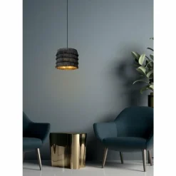 Lampes En Tissu-Luminaires Lucide Suspension Lucide TOGO Noir, 1 lumière