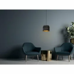 Lampes En Tissu-Luminaires Lucide Suspension Lucide TOGO Noir, 1 lumière