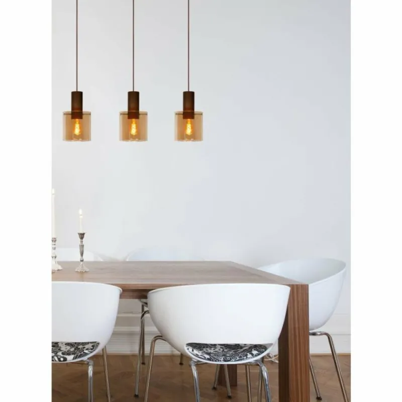 Luminaires Lucide Suspension Lucide TOLEDO Cuivre, 3 lumières