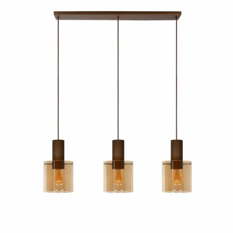 Luminaires Lucide Suspension Lucide TOLEDO Cuivre, 3 lumières