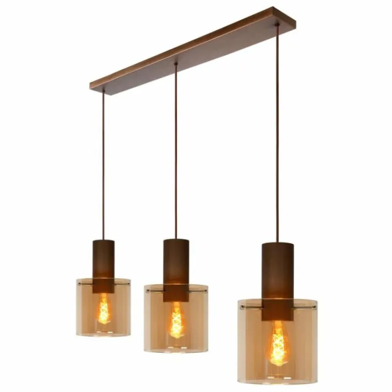Luminaires Lucide Suspension Lucide TOLEDO Cuivre, 3 lumières