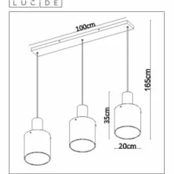 Luminaires Lucide Suspension Lucide TOLEDO Cuivre, 3 lumières
