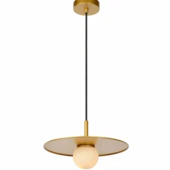 Luminaires Lucide Suspension Lucide TOPHER Or, Laiton, 1 lumière