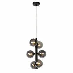 Luminaires Scandinaves-Luminaires Lucide Suspension Lucide TYCHO Noir, 6 lumières