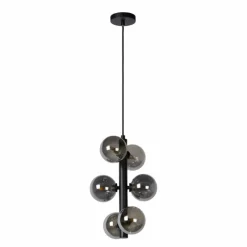 Luminaires Scandinaves-Luminaires Lucide Suspension Lucide TYCHO Noir, 6 lumières