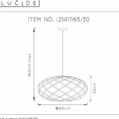 Luminaires Scandinaves-Luminaires Lucide Suspension Lucide WOLFRAM Noir, 1 lumière