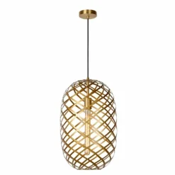 Lampes Dorées-Luminaires Lucide Suspension Lucide WOLFRAM Or, 1 lumière