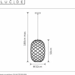 Luminaires Lucide Suspension Lucide WOLFRAM Noir, 1 lumière* Suspensions