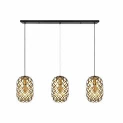 Lampes Dorées-Luminaires Lucide Suspension Lucide WOLFRAM Noir, 3 lumières