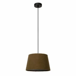 Lampes En Tissu-Luminaires Lucide Suspension Lucide WOOLLY Noir, 1 lumière