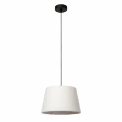 Lampes En Tissu-Luminaires Lucide Suspension Lucide WOOLLY Noir, 1 lumière