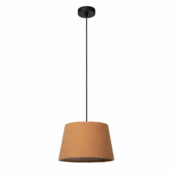 Lampes En Tissu-Luminaires Lucide Suspension Lucide WOOLLY Noir, 1 lumière