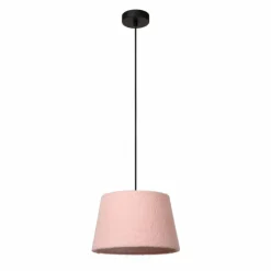 Lampes En Tissu-Luminaires Lucide Suspension Lucide WOOLLY Noir, 1 lumière