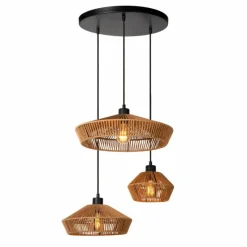 Luminaires Scandinaves-Luminaires Lucide Suspension Lucide YUNKAI Noir, 3 lumières