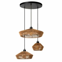 Luminaires Scandinaves-Luminaires Lucide Suspension Lucide YUNKAI Noir, 3 lumières