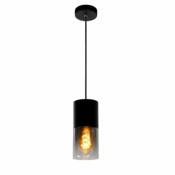 Suspension Verre Fumé-Luminaires Lucide Suspension Lucide ZINO Noir, 1 lumière