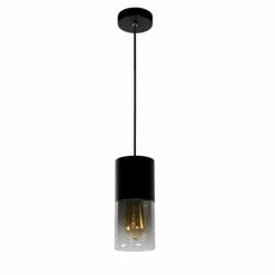 Suspension Verre Fumé-Luminaires Lucide Suspension Lucide ZINO Noir, 1 lumière