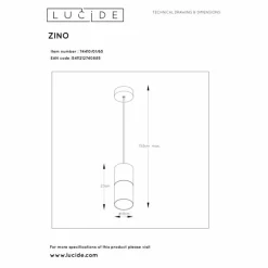 Suspension Verre Fumé-Luminaires Lucide Suspension Lucide ZINO Noir, 1 lumière